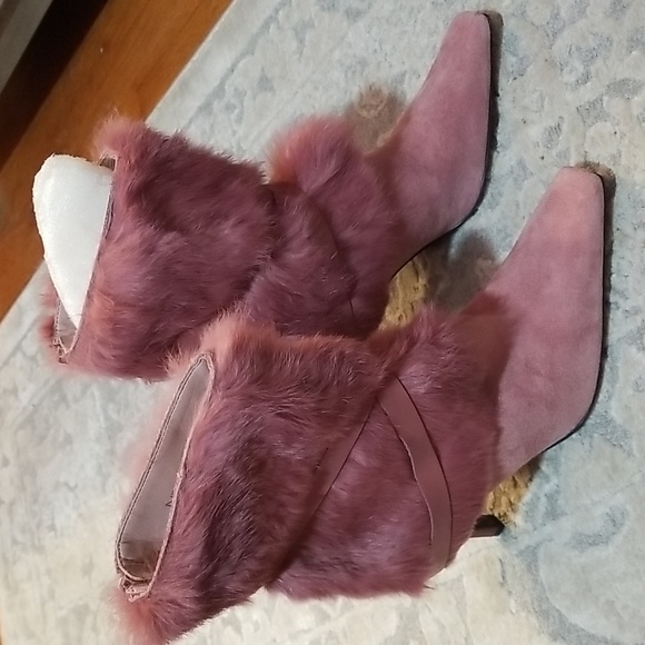 Nine West Pink Suede 1/2 Boot Heels - Picture 2 of 8